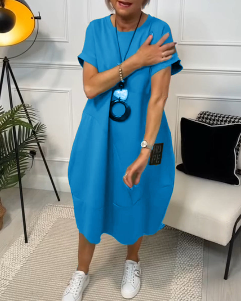 Luchtige Zomerjurk met Zakken – Casual Losvallend Design van Katoen