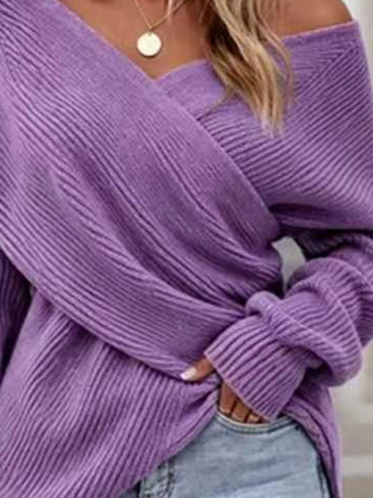 Trui dames met gekruiste voorkant - detailfoto