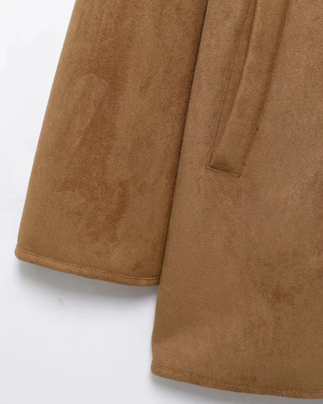 Camel Suède Reversjas Dames - Faux Suède - Tijdloos & Elegant