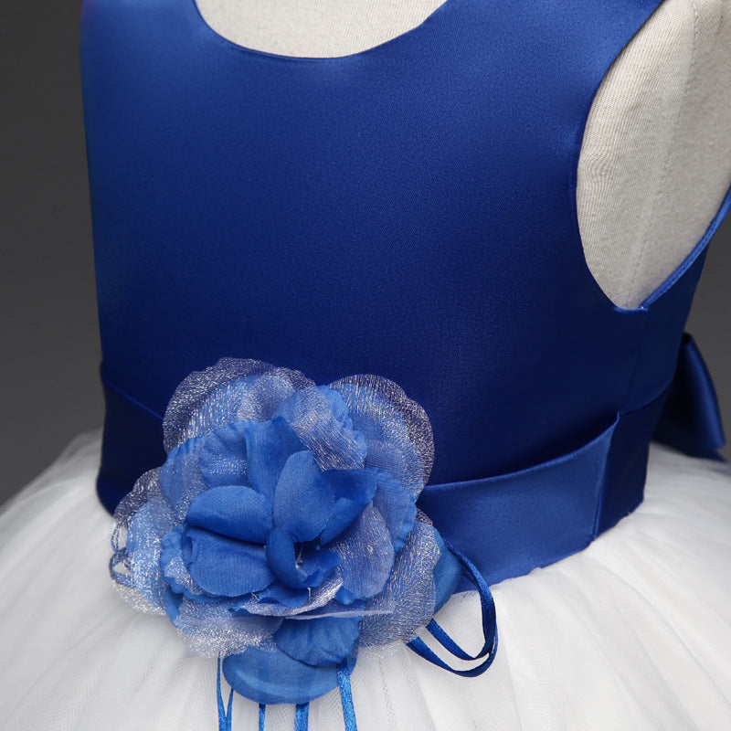 Meisjes Feestjurk - 3D Bloemenontwerp - Mouwloos - Ronde Halslijn - Voor Elke Gelegenheid