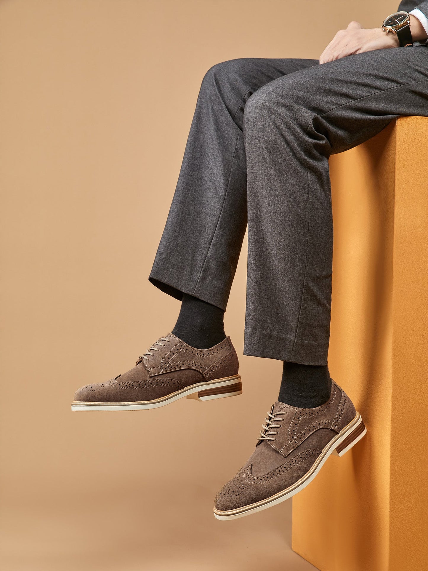 Wingtip Suède Schoenen - Heren - Tijdloze Klasse en Luxe