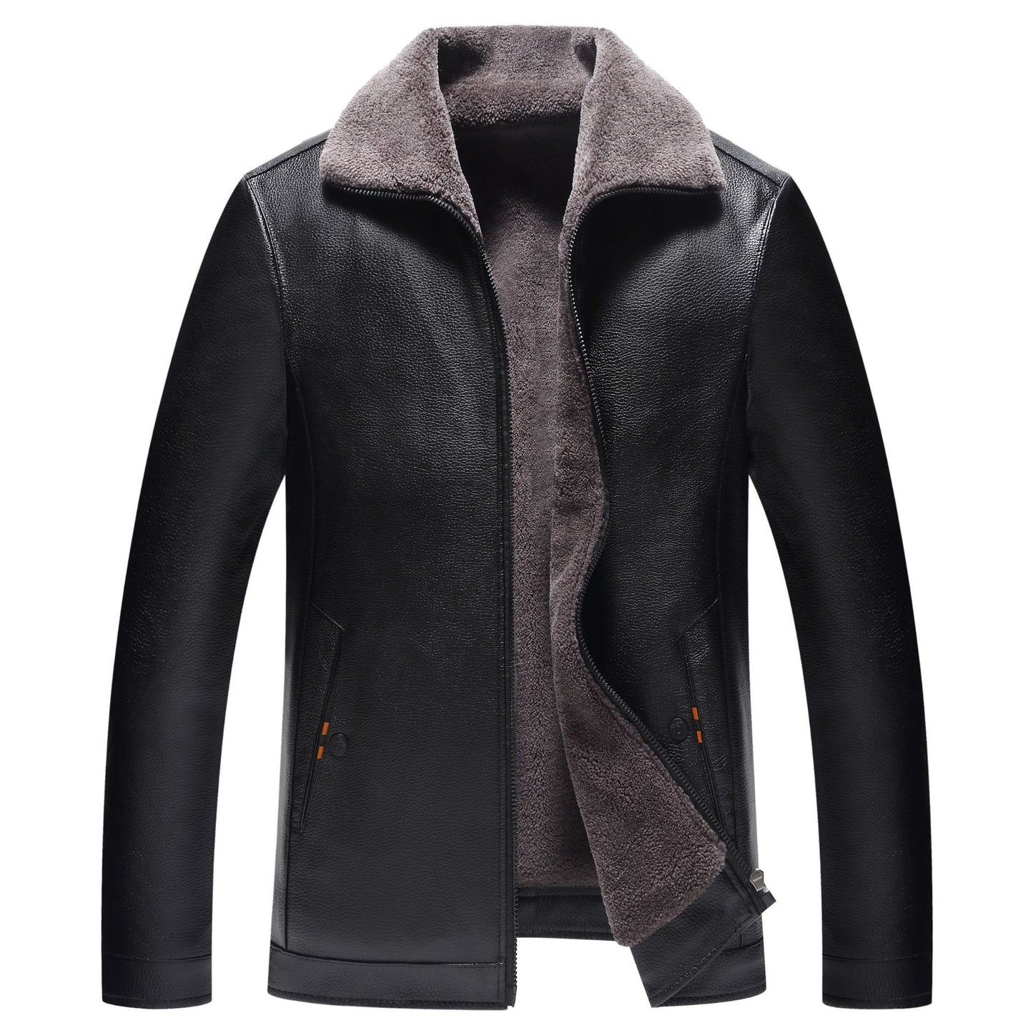 Leren jas heren - Fleece gevoerd - Waterdicht en stijlvol - Winter casual