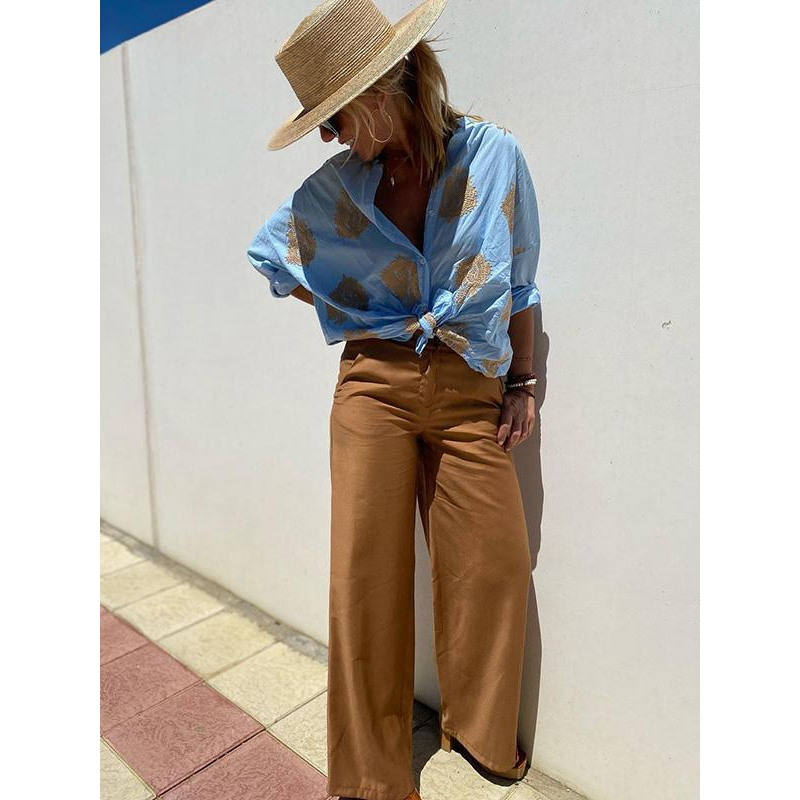 Alba Blouse met Gouden Details - Elegant & Comfortabel