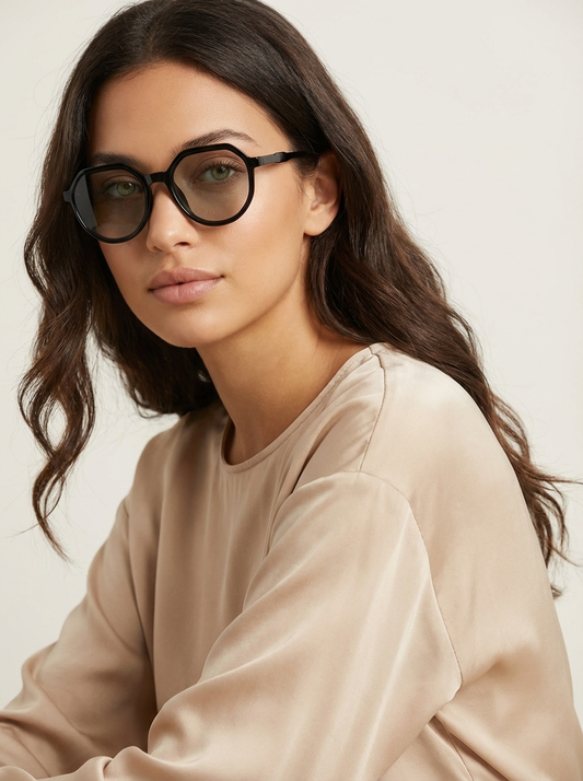 Oversized zonnebril dames met geometrisch montuur
