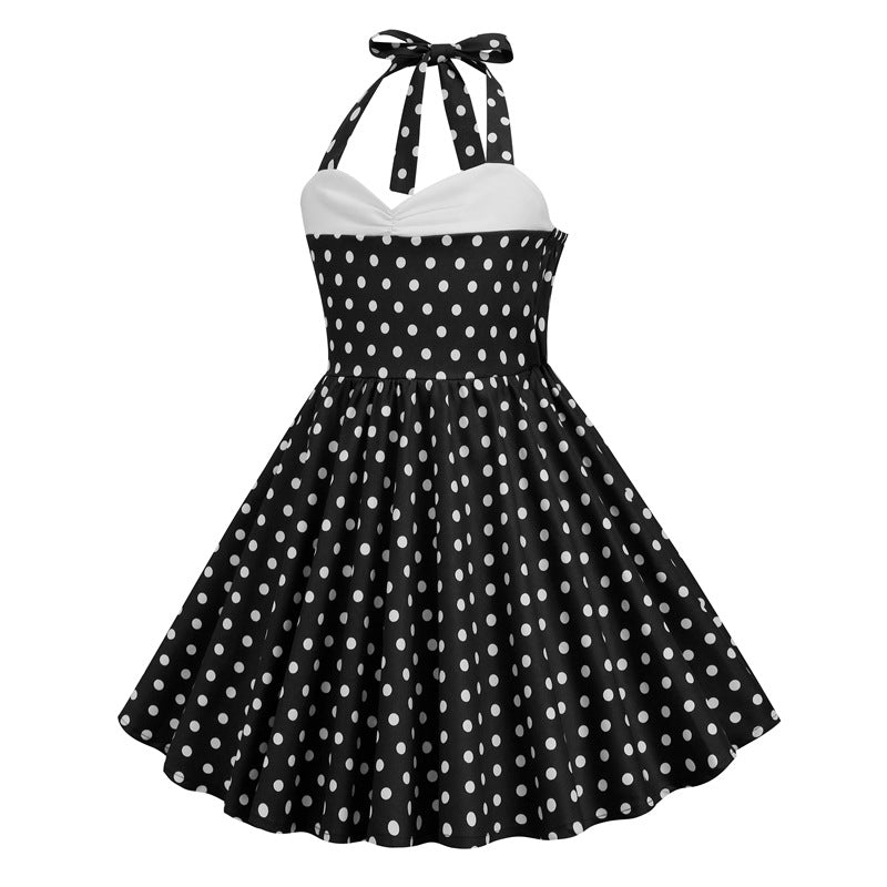Zomerse Polkadot Jurk voor Kinderen - Halter - Licht Polyester
