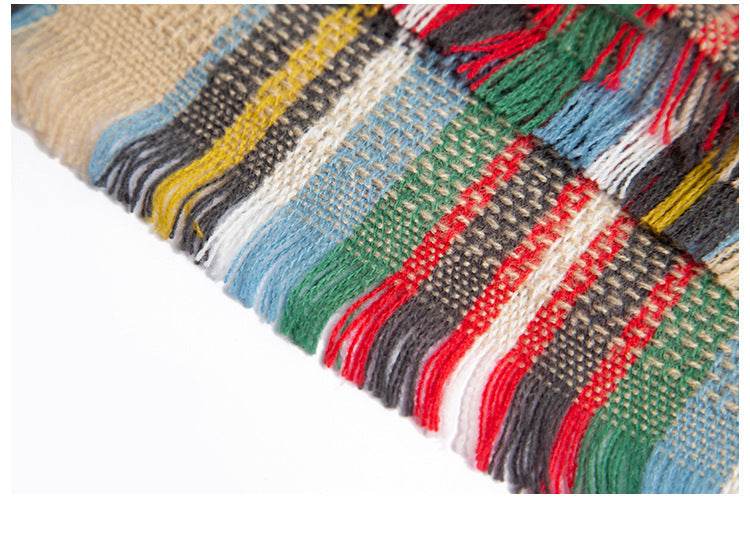 Warme Wintercape voor Meisjes - Plaid Patroon - Polyester