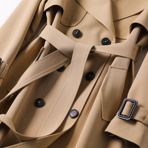 Dames Trenchcoat - Tijdloos Design met Dubbele Knopen