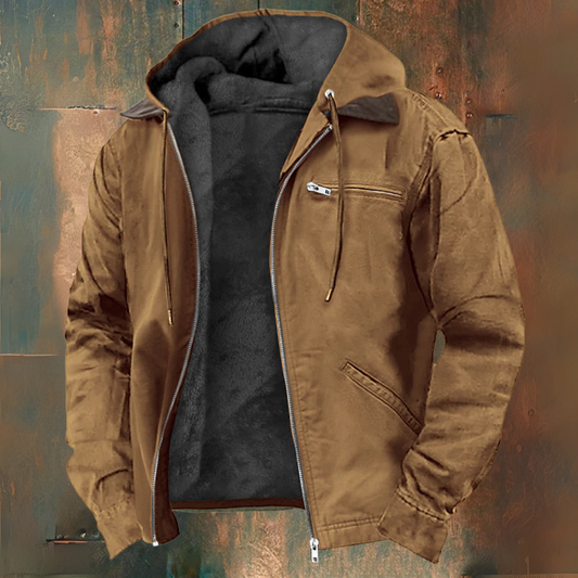 Heren winterjas met warme voering en retro look