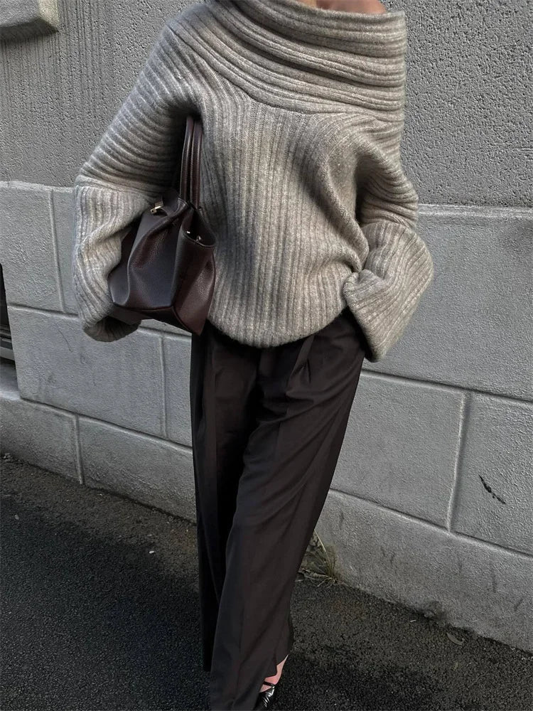 Anni Oversized Dames Trui - Stijlvol Schoudervrij Ontwerp & Luxe Comfort