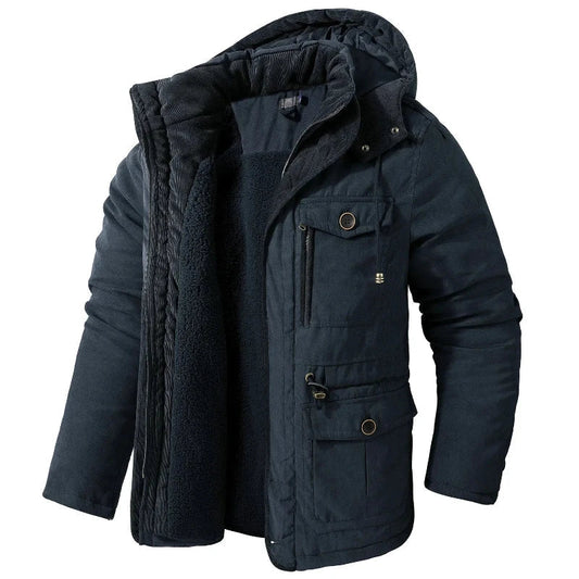Heren winterjas waterafstotend gevoerd met capuchon