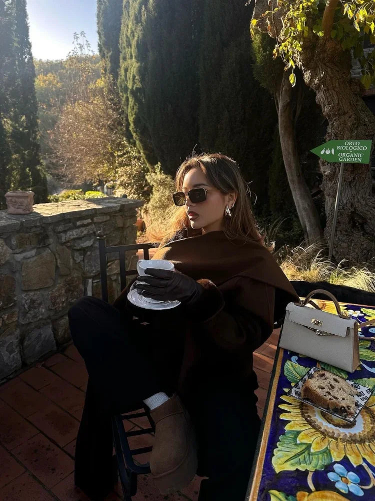 Getailleerde Mantel met Oversized Kraag - Elegante Winterstijl