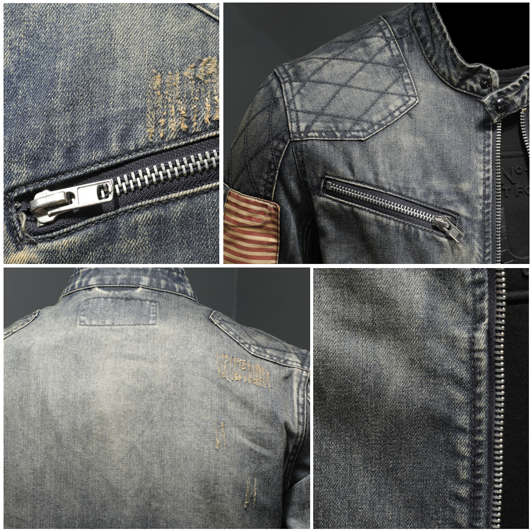 Denim Jas Heren - Regular Fit Spijkerjas - Trendy Ritssluiting