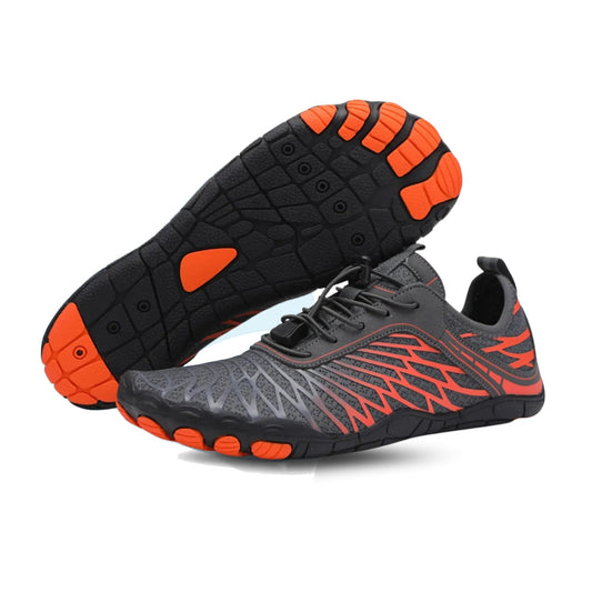 Ergonomische barefootschoenen met brede teenbox en snelveter
