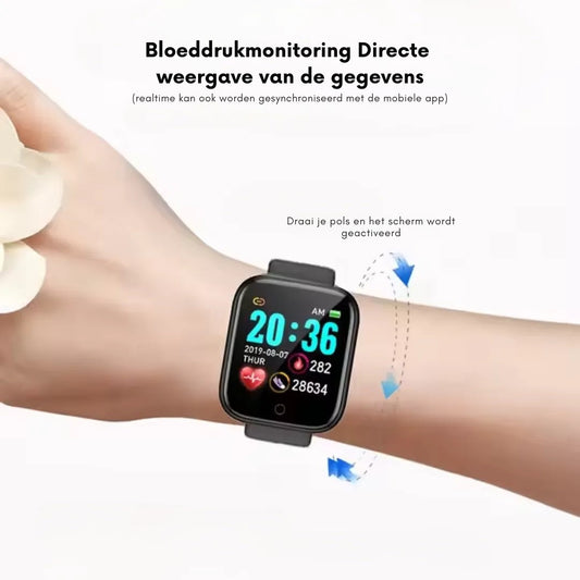 Bloeddrukmeting op de fitness smartwatch om de pols