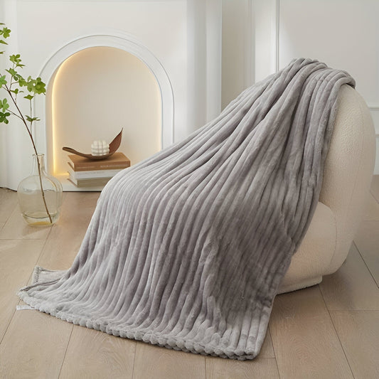 Fleece plaid met ribbelstructuur van zacht pluche - beeld 2