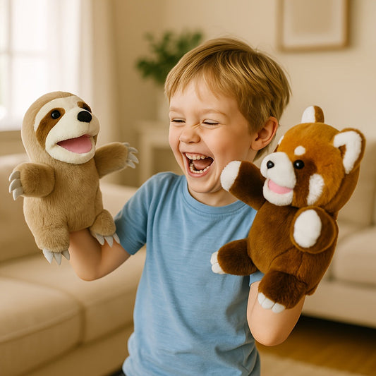 Handpop knuffel van 25 cm in de vorm van een bosdier - beeld 2