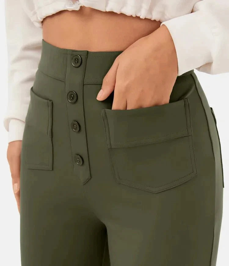 High-Waist Broek met Comfort en Stijl - Elastisch en Flatterend Design