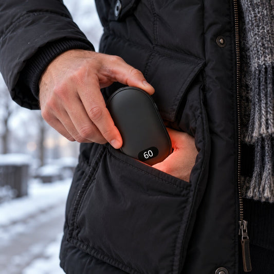 Oplaadbare handwarmer met digitaal temperatuurdisplay - beeld 2