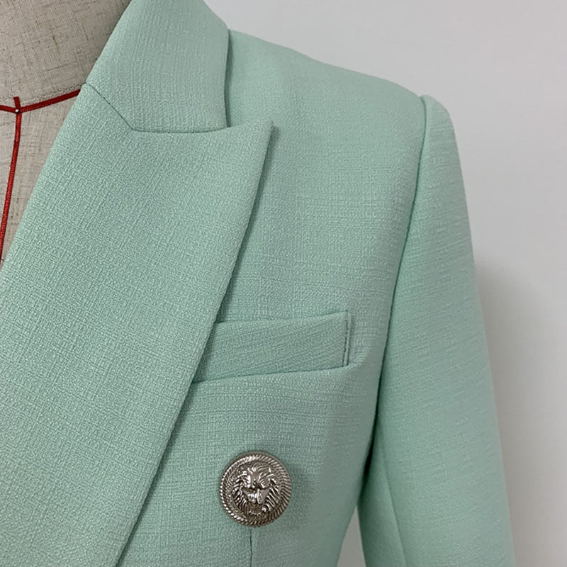 Blazer - Dames - Mintgroene Blazer met Luxe Stijl en Perfecte Pasvorm