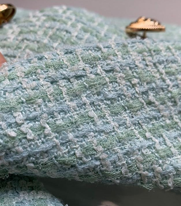 Tweed Blazer - Dames - Sandra Mint Groen, Elegant en Tijdloos Design