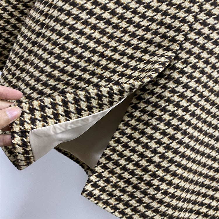 Blazer - Dames - Stijlvolle geblokte print, trendy pasvorm, ideaal voor elke gelegenheid