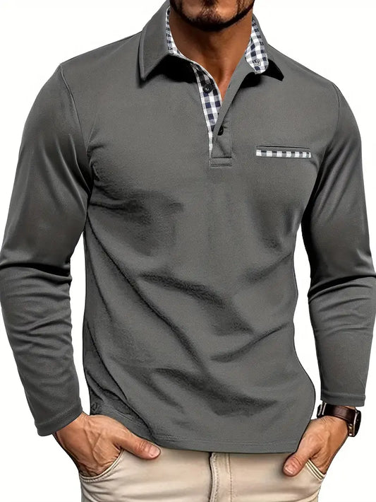 Lange Mouw Poloshirt – Klassieke Stijl met Zachte Stof & Comfortabele Pasvorm