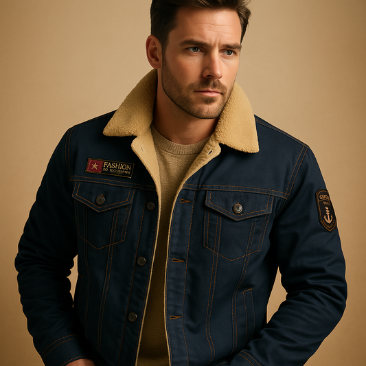 Sherpa Gevoerde Herenjas Winter Warm Regular Fit – Luxe Stevig Katoen