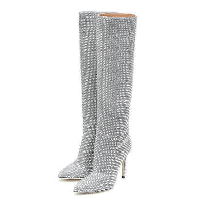 Kristallen Laarzen Dames - Over-de-Knie Glamour - Pailletten en Comfort