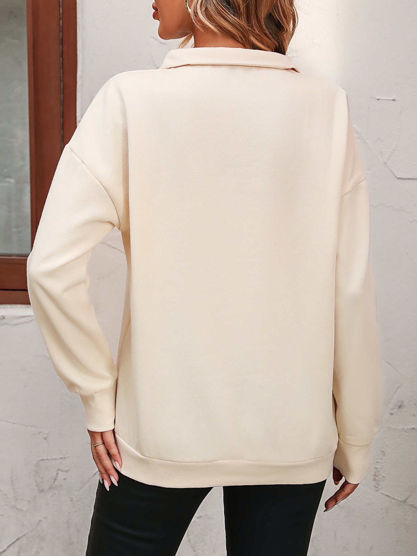 Sweater dames met halve rits - detailfoto