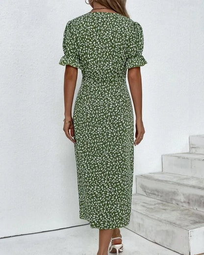 Bloemen jurk dames met V-hals en frisse bloemenprint - foto 6