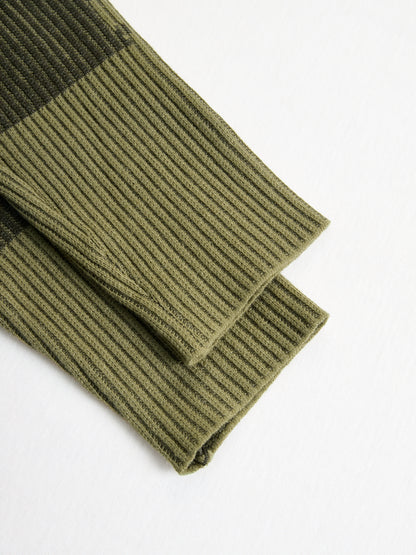 Geribde jurk met camouflageprint en franjes - detailfoto