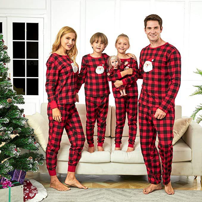 Rode Kerst Ouderkind Pyjama Sets - Comfortabele Homewear voor Gezinnen - Perfect voor de Feestdagen