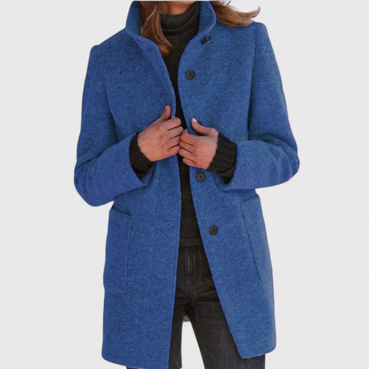 Mantel Jas Dames van Wol – Elegante Lange Winterjas met Knopen in Meerdere Kleuren