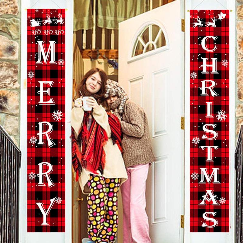Xmas Deurdecoratie - Festieve Houten Wandversiering voor Kerstmis