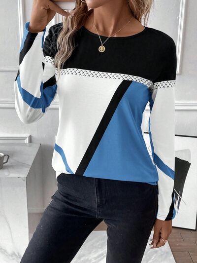 Shirt dames met kleurvlakken - detailfoto