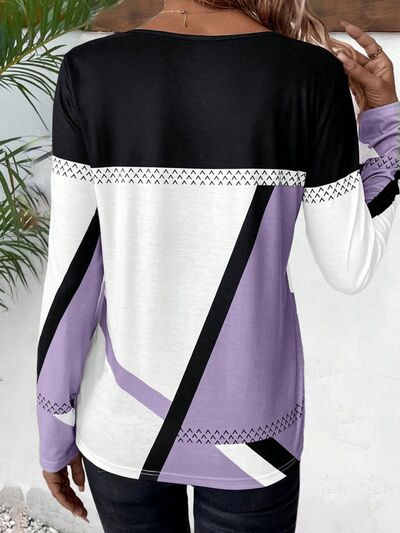 Shirt dames met kleurvlakken - detailfoto