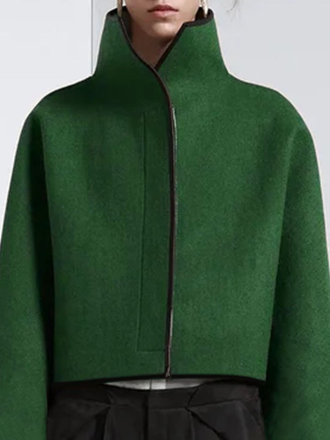 Cape jack dames cropped met hoge opstaande kraag