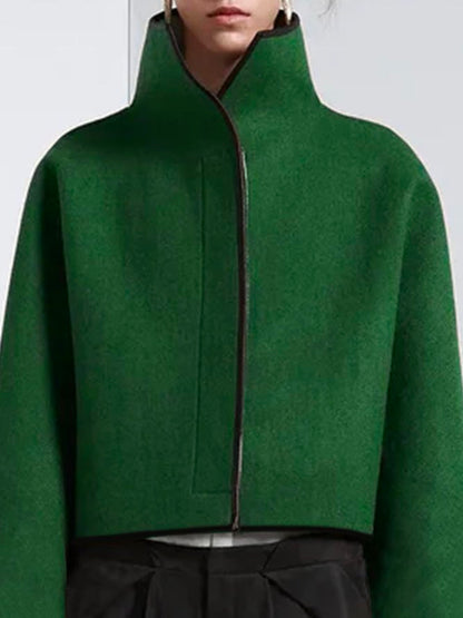 Cape jack dames cropped met hoge opstaande kraag