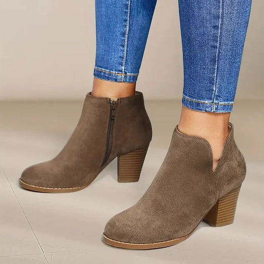 Dames Enkelboots - Elegant en Comfortabel - Warm Pluizig Binnenwerk