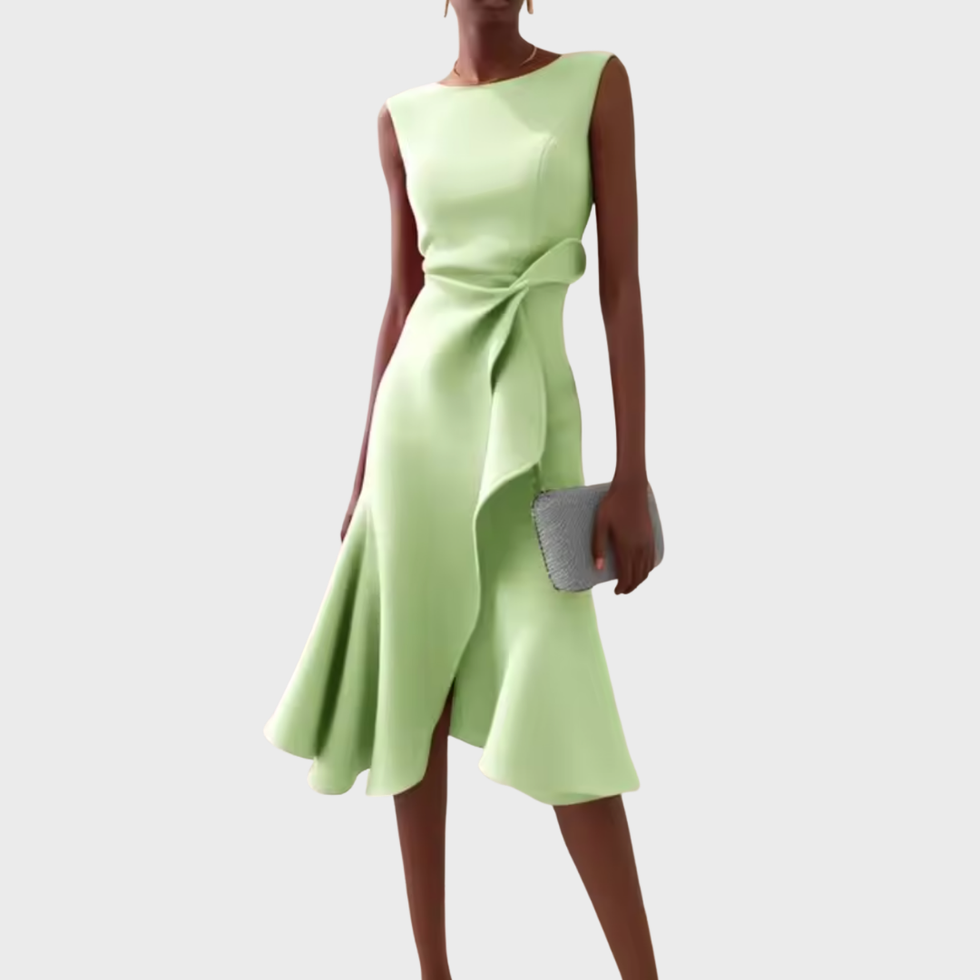 Asymmetrische Midi Jurk Dames | Gedrapeerd Vrouwelijk Design