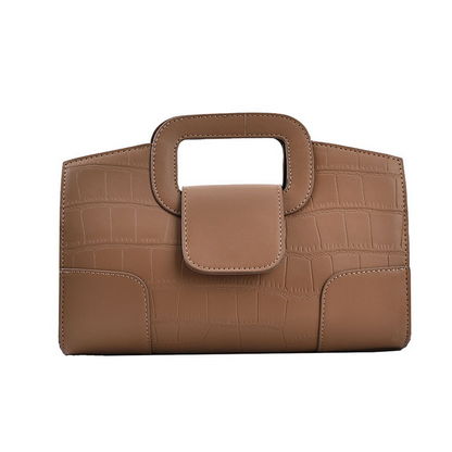 Isabella Handtas - Vegan Leer - Handgemaakt - Zwart, Beige, Bruin, Donkerbruin