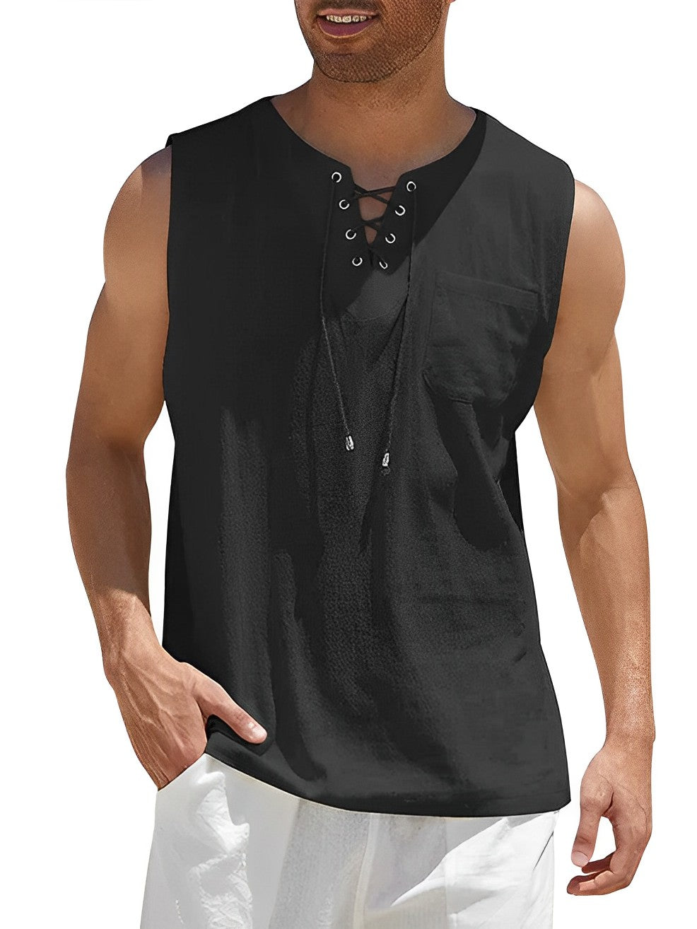 Zomerse heren tanktop, luchtig en losvallend - foto 3