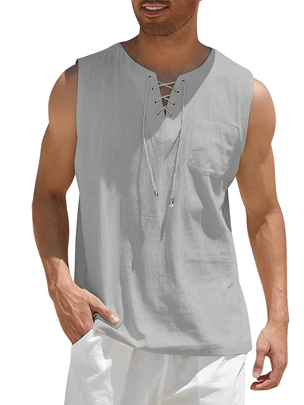 Zomerse heren tanktop, luchtig en losvallend - foto 6