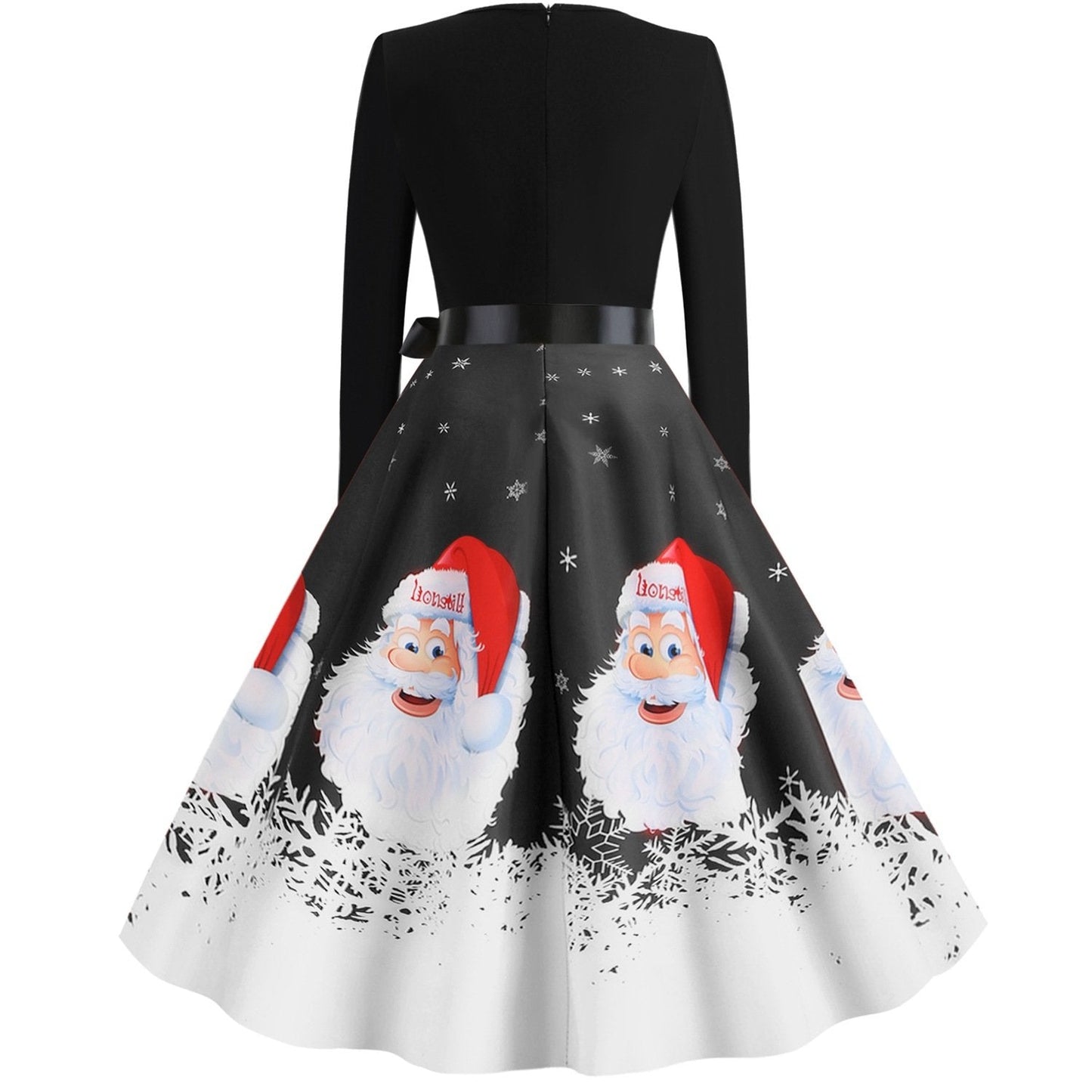 Vintage Kerstjurk voor Dames - Perfect voor Kerstmis | Retro Stijl met Feestelijke Print