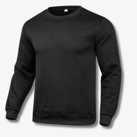 Effen herensweater met ronde hals in Zwart