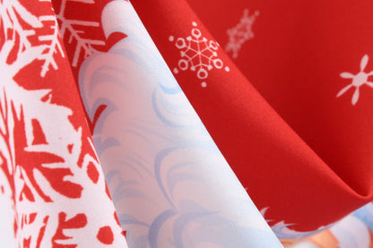 Herschreven Producttitel: Vintage Molly - Kerstjurk - Rood Met Kerstman Patroon - Polyester