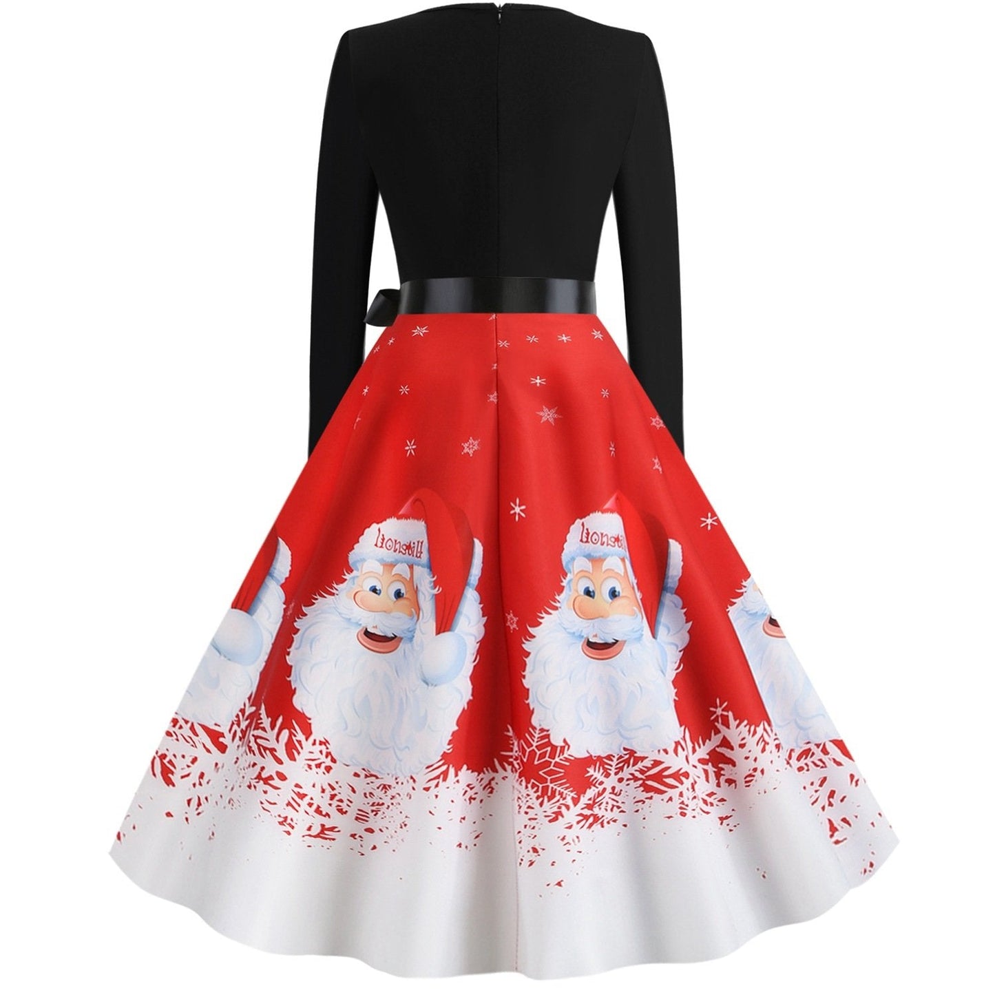 Vintage Kerstjurk voor Dames - Perfect voor Kerstmis | Retro Stijl met Feestelijke Print