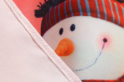 Kerstjurk voor dames met zwart bovenstuk, strik en rok met sneeuwpoppen