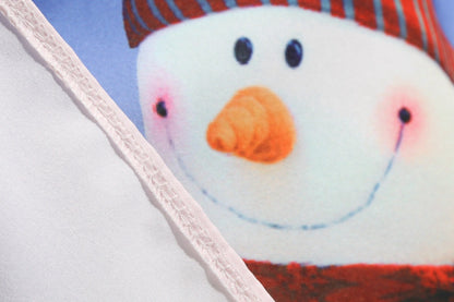 Kerstjurk voor dames met zwart bovenstuk, strik en rok met sneeuwpoppen