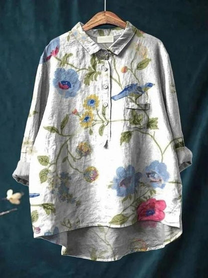 Bloemenblouse dames casual look met rok zomers
